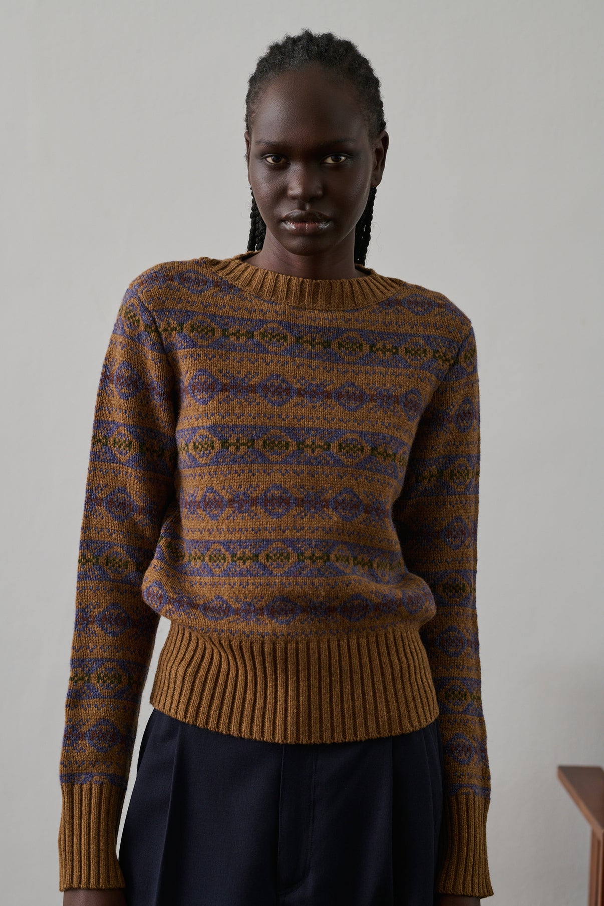 Pull Gipsy - Camel/Violet - Laine - Femme vue 1