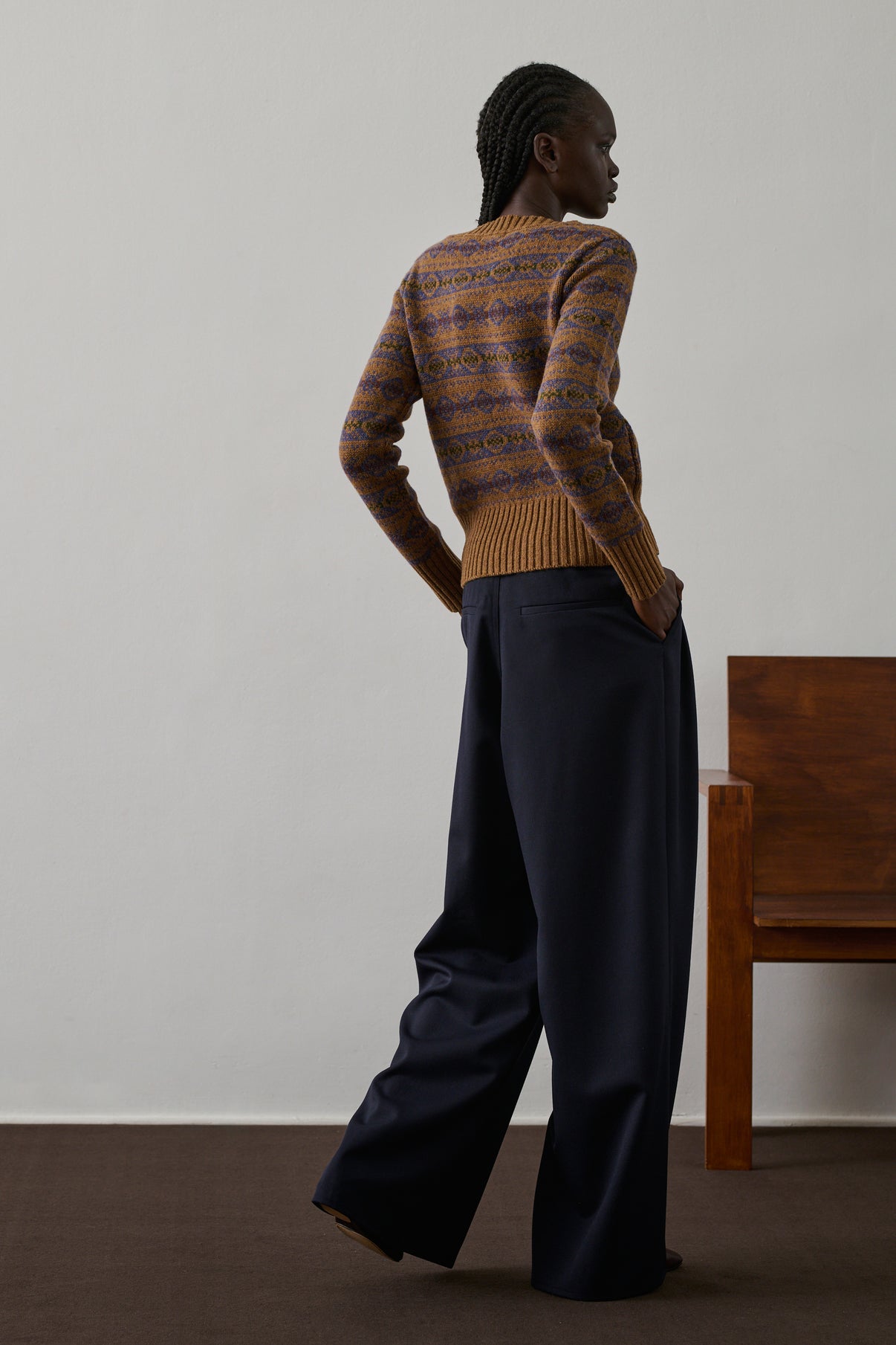 Pull Gipsy - Camel/Violet - Laine - Femme vue 4